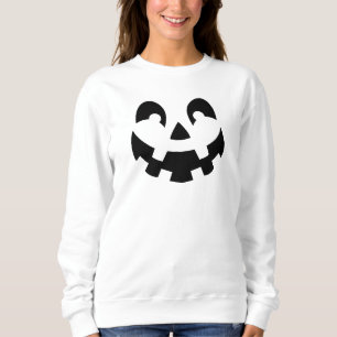 Simple Carved Pumpkin Face Silhouette Halloween Sweatshirt