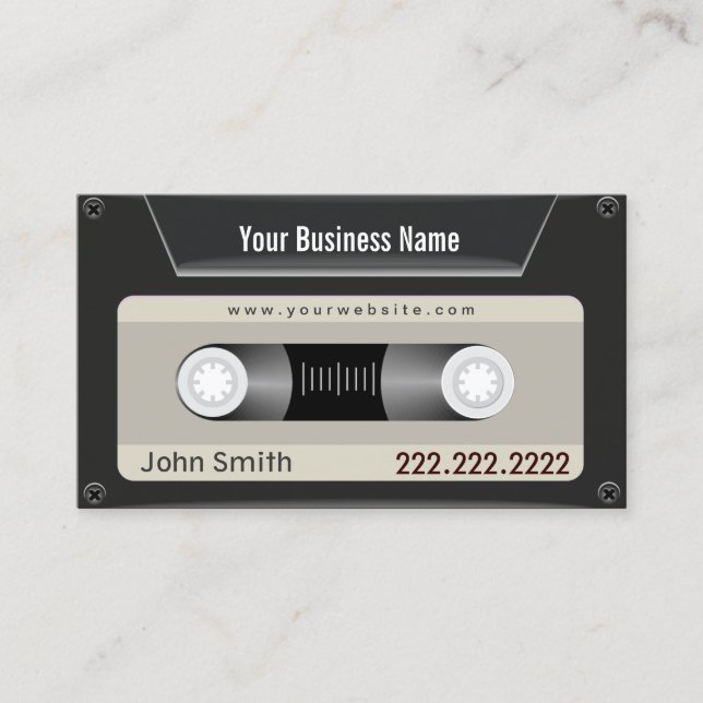Simple Cassette Tape DJ Business Card (Front)