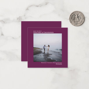 Simple Cassis Wedding Save the Date Photo Mini Card