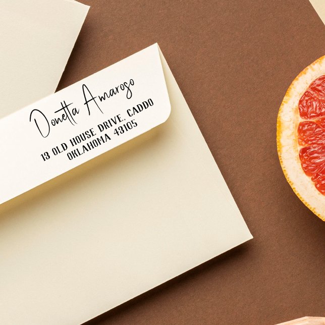 Simple Casual Minimalist Calligraphy Name Surname Rubber Stamp (Creator Uploaded)