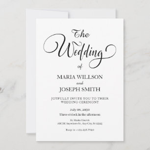 Simple casual modern minimalist wedding  invitation