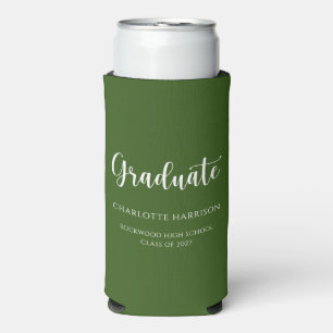 Simple Casual Script Graduation Party  Seltzer Can Cooler