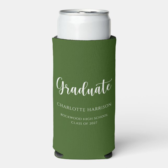 Simple Casual Script Graduation Party  Seltzer Can Cooler (Seltzer Front)