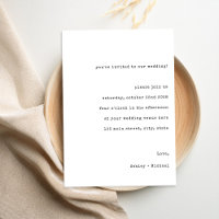 Simple Casual Typewriter Wedding