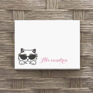 Simple Cat Bling Sunglasses Personalised Post-it Notes