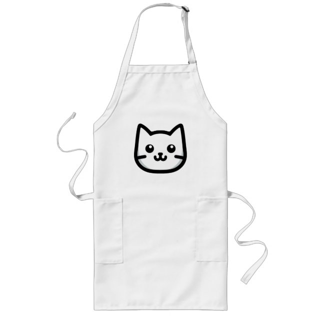 Simple Cat Design Long Apron (Front)