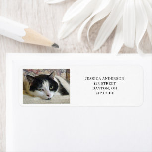 Simple Cat Photo Return Address