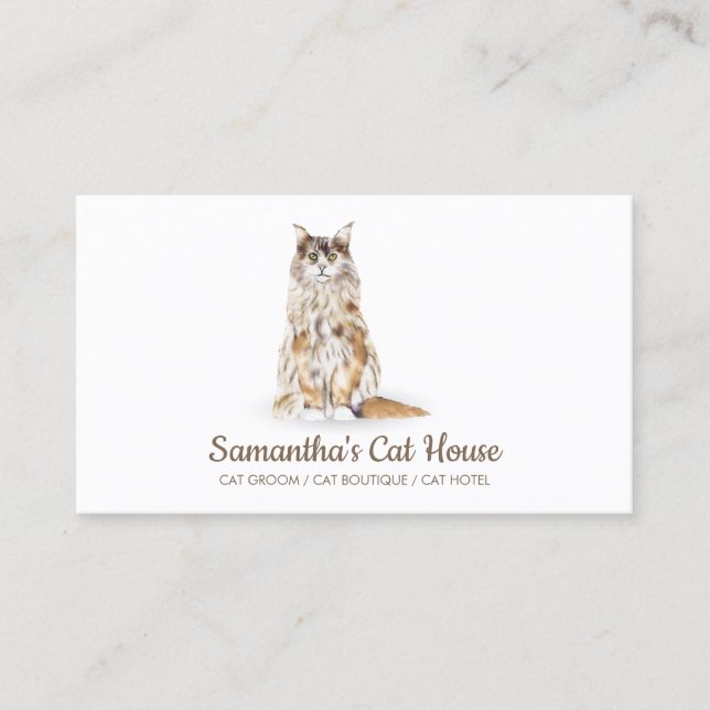 Simple Cat Sitting Business Card (Front)