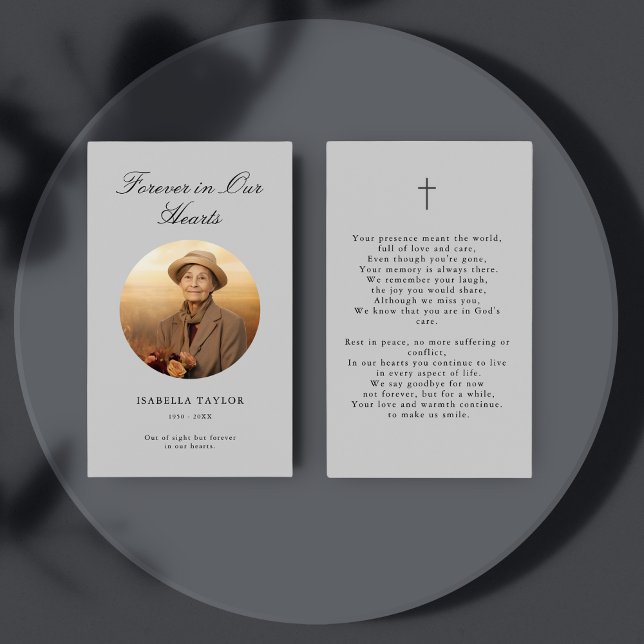 Simple Catholic Funeral Memorial Photo Prayer Card (Creator Uploaded)