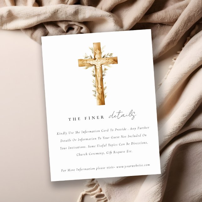 Simple Catholic Watercolor Church Wedding Details Enclosure Card (Creator Uploaded)