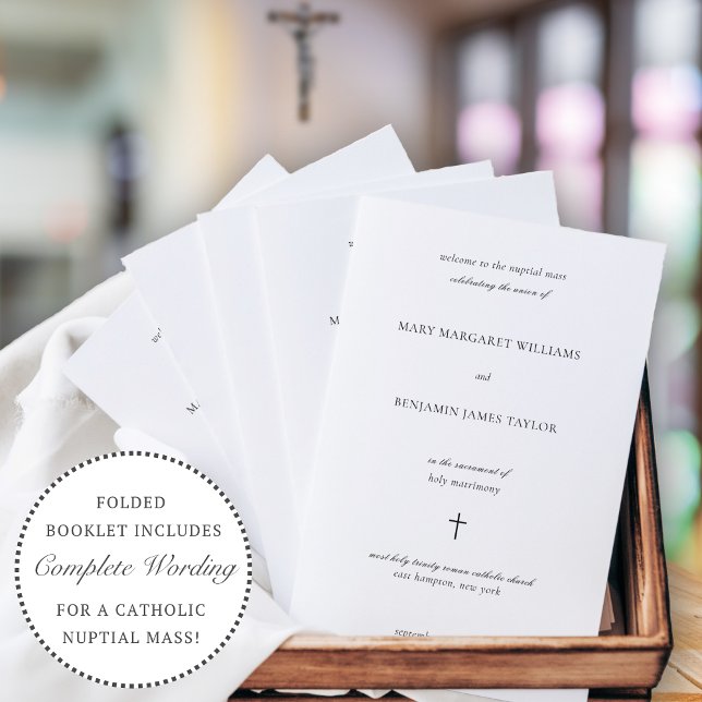 Simple Catholic Wedding Mass Ceremony Program (Creator Uploaded)