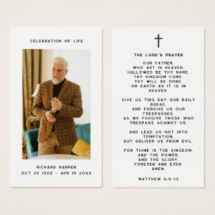 Simple Celebration Of Life Memorial Photo Prayer