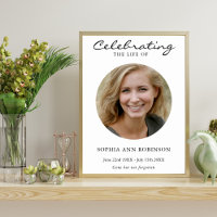 Simple Celebration of Life Photo Funeral Memorial 