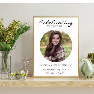 Simple Celebration of Life Photo Funeral Memorial  Poster