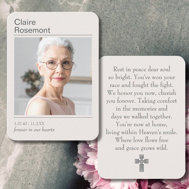 Simple Celebration of Life Photo Prayer Card (Simple Celebration of Life Photo Prayer Card
)