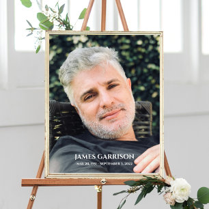 Simple Celebration of Life with Photo Keepsake Poster