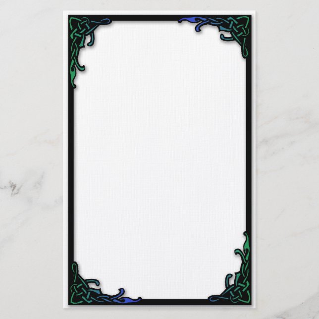 Simple Celtic Knot Border Stationery (Front)