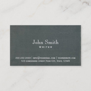 Simple Chalkboard Background Writer Business Card