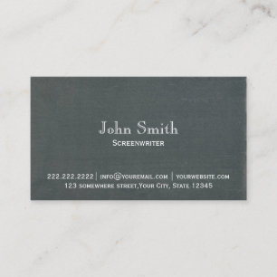 Simple Chalkboard Screenwriter Business Card