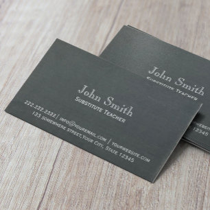 Simple Chalkboard Substitute Teacher Business Card