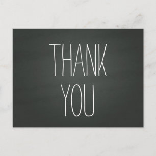 Simple Chalkboard Thank You Post Card