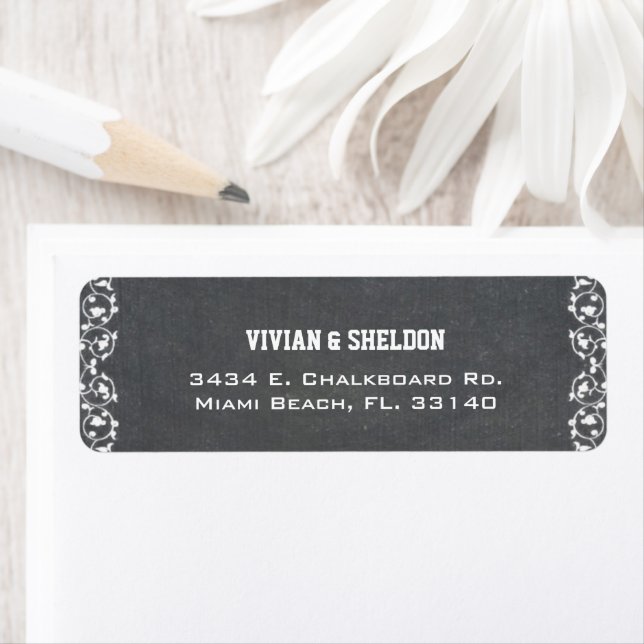 Simple Chalkboard Wedding Return Address (Insitu)