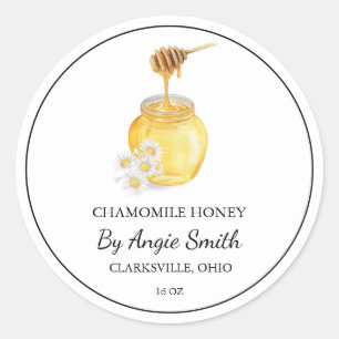 Simple Chamomile Infused Honey Label