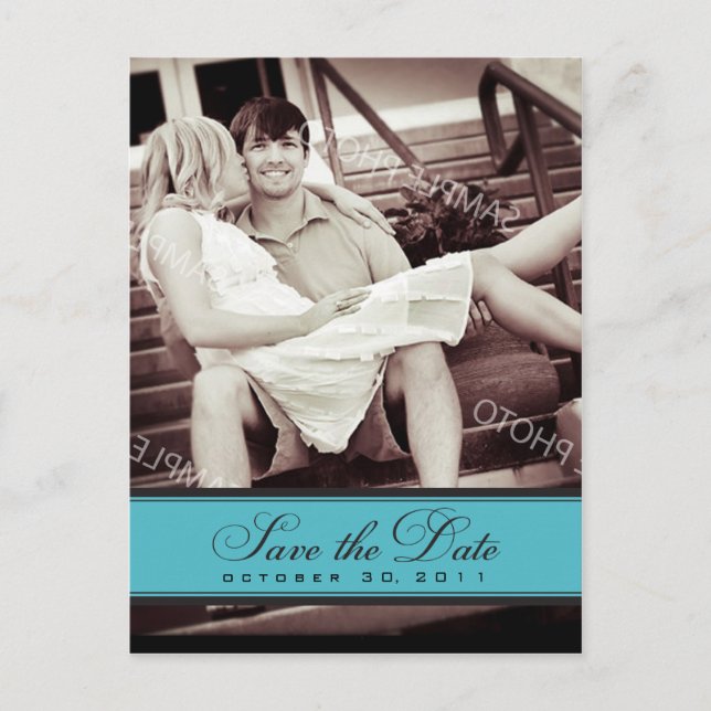 Simple Chandelier Save the Date Photo Postcard (Front)