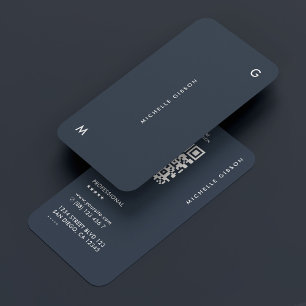 Simple Charcoal Blue Modern Professional Business Card
