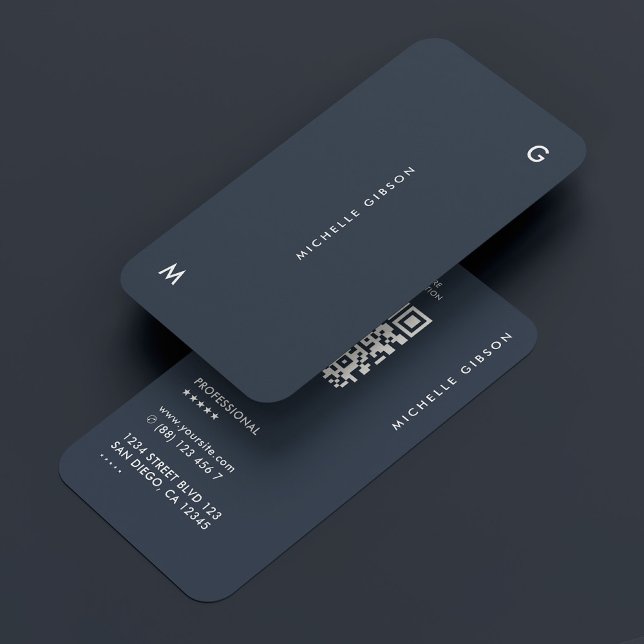 Simple Charcoal Blue Modern Professional Business Card (Simple Charcoal Blue Modern Professional Business Card
)