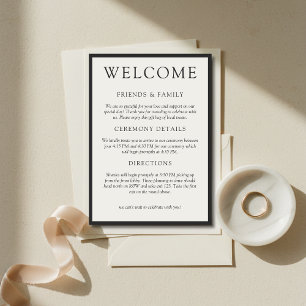 Simple Charcoal Classic Wedding Welcome Programme