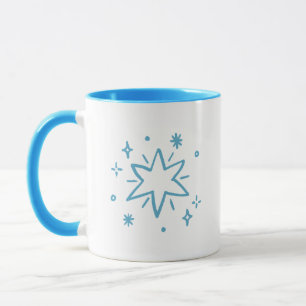 Simple Charming Stars Theme Starburst Sparkles Mug