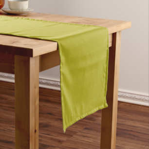 Simple Chartreuse Green Solid Plain Color Short Table Runner