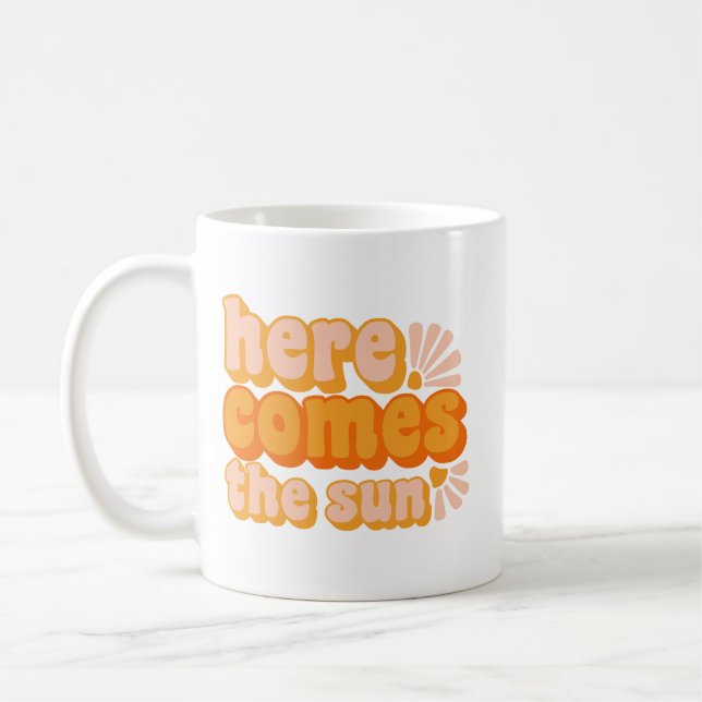 Simple Cheerful Retro Bold Orange Yellow Summer Coffee Mug (Left)