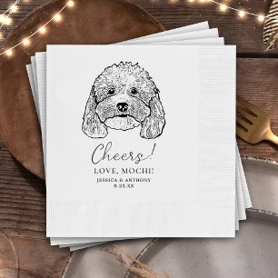 Simple Cheers Dog Hand Drawing Wedding Napkin
