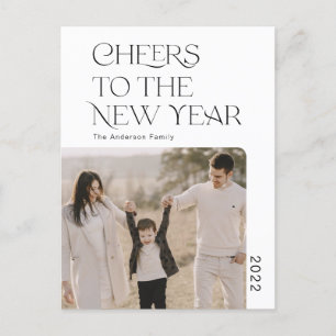 Simple Cheers to the new year 2022 family photo Postcard