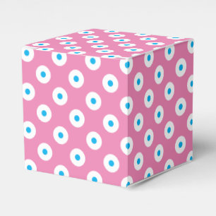 Simple & Cheery Pink, White, and Blue Polka Dotted Favour Box