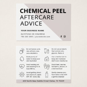 Simple Chemical Peel Aftercare Instruction Card
