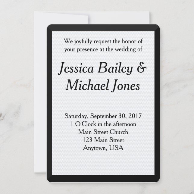 Simple Chevron Background Wedding Invitation (Front)