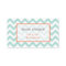 Simple Chevron Interior Design Business Card Teal