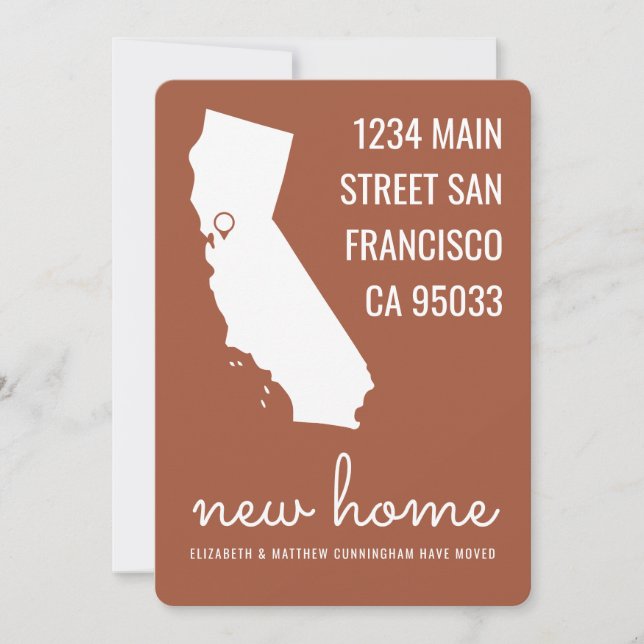 Simple Chic and Fun New Home Announcement Card (Front)