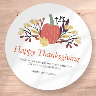 Simple Chic Autumn Pumpkins Thanksgiving Classic Round Sticker