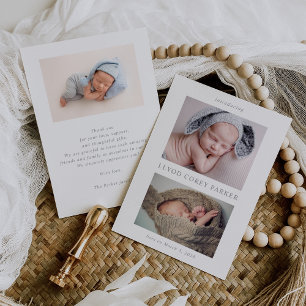 Simple Chic Baby Photo Announcement Card