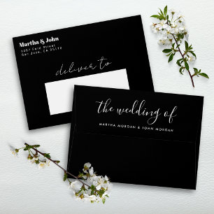 Simple Chic Black A7 5x7 Wedding Invitation Envelope