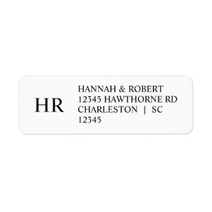 Simple Chic Black and White Elegant Return Address