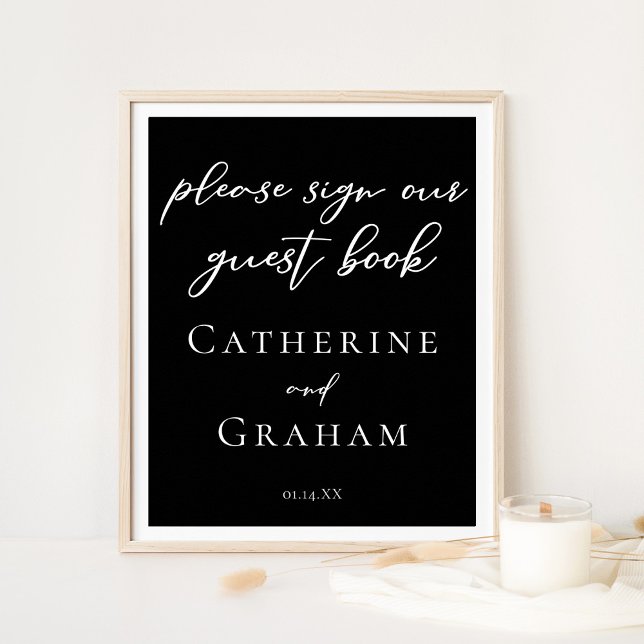 Simple Chic Black Wedding Sign Our Guest Book (Creator Uploaded)