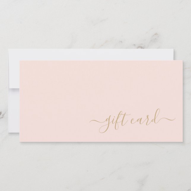 Simple Chic Blush Pink Gold Hair Stylist Gift Card (Front)