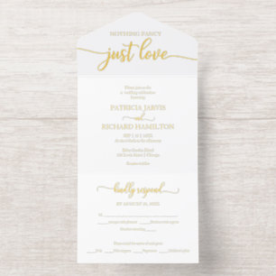Simple Chic Bold Calligraphy Casual Wedding All In One Invitation