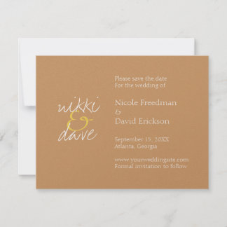 Simple chic bronze shimmer wedding announcement