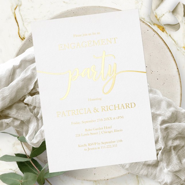 Simple Chic Calligraphy Engagement Party (Creator Uploaded)
